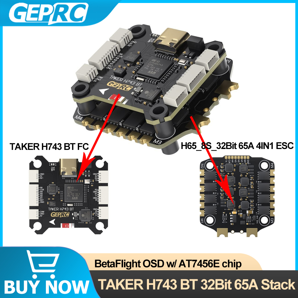 GEPRC TAKER H743 BT 32Bit 65A  - Drone Racing Esc ulasan dan harga