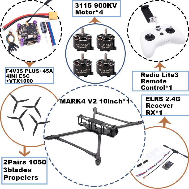 MARK4 V2 10 inci F4V3S/F4V3S P - Drone Racing Esc ulasan dan harga