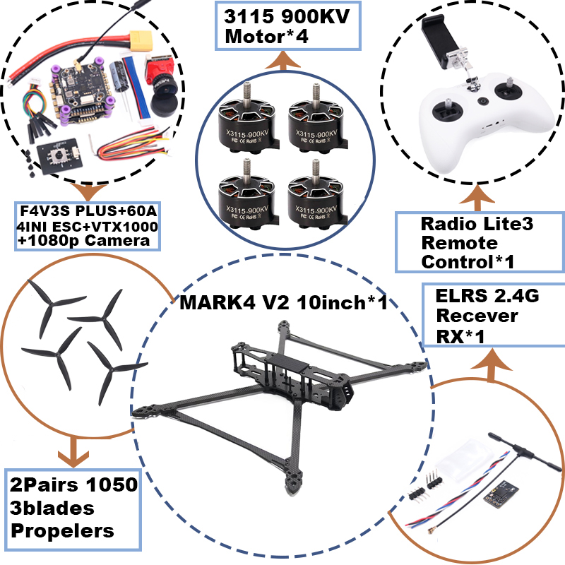 MARK4 V2 10 inci F4V3S/F4V3S P - Drone Racing Esc ulasan dan harga