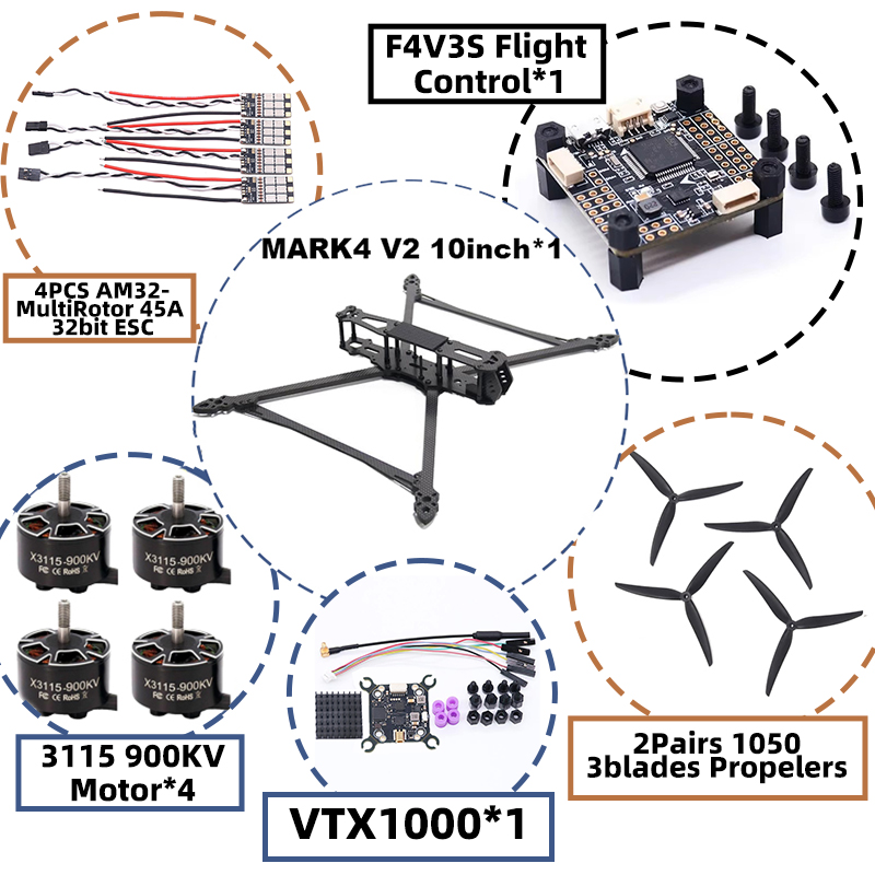 MARK4 V2 10 inci F4V3S/F4V3S P - Drone Racing Esc ulasan dan harga