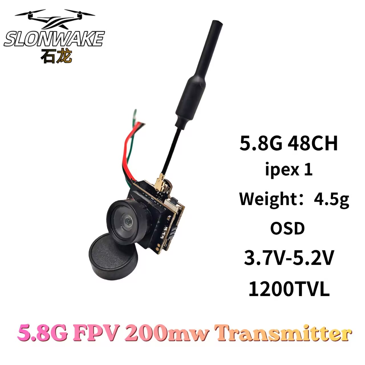 SLONWAKE 5.8G Kamera Transmisi - Drone Racing Frame ulasan dan harga